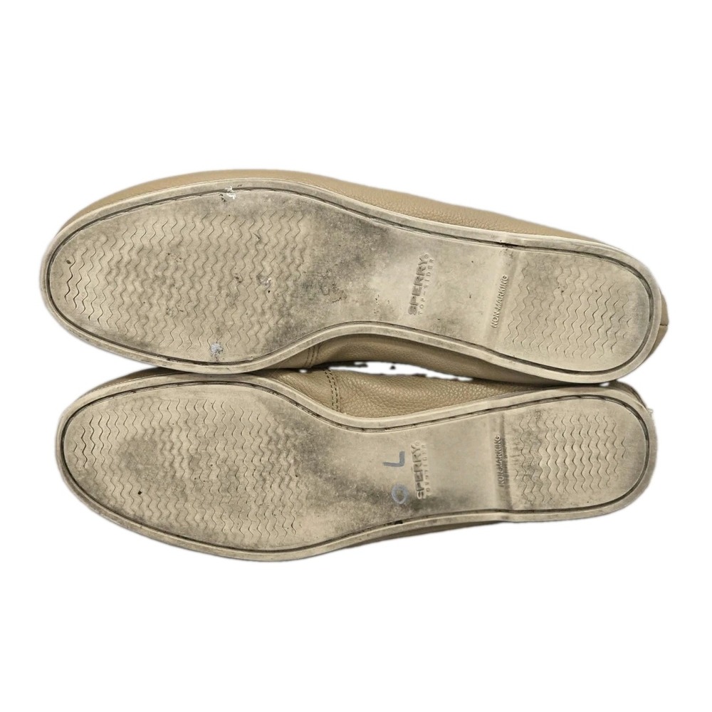 Sperry Top-Sider Boat Shoes Women's 10M Tan Cream Leather Plaid Lining - Picture 7 of 8